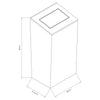 Kosz na śmieci - 38L - z klapą uchylną - 300x215x600mm - stal nierdzewna