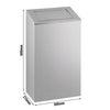 Kosz na śmieci - 38L - z klapą uchylną - 300x215x600mm - stal nierdzewna