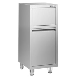Kosz na śmieci - 400x500mm - jezdny - z klapą uchylną - bez rantu - stal nierdzewna