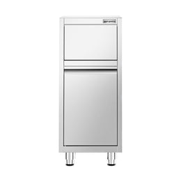 Kosz na śmieci - 400x500mm - jezdny - z klapą uchylną - bez rantu - stal nierdzewna