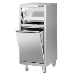 Kosz na śmieci - 400x500mm - jezdny - z klapą uchylną - bez rantu - stal nierdzewna