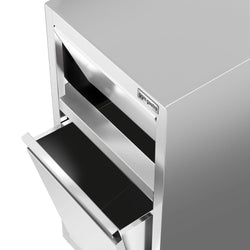 Kosz na śmieci - 400x500mm - jezdny - z klapą uchylną - bez rantu - stal nierdzewna
