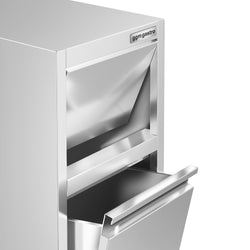 Kosz na śmieci - 400x500mm - jezdny - z klapą uchylną - bez rantu - stal nierdzewna