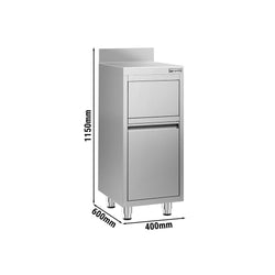 Kosz na śmieci - 400x600mm - z klapą uchylną - z rantem - stal nierdzewna