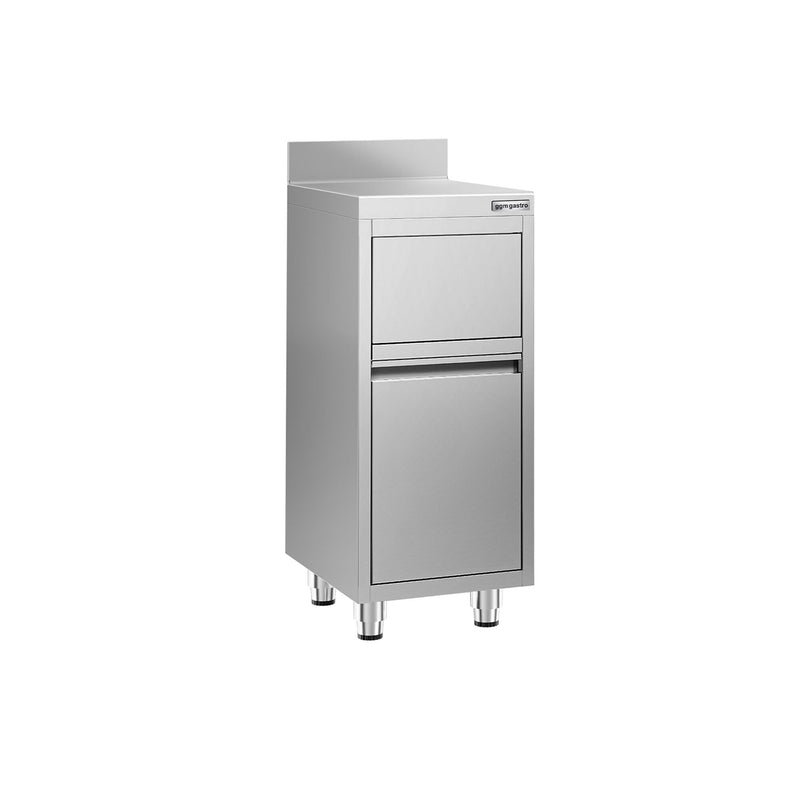 Kosz na śmieci - 400x600mm - z klapą uchylną - z rantem - stal nierdzewna