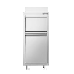 Kosz na śmieci - 400x600mm - z klapą uchylną - z rantem - stal nierdzewna