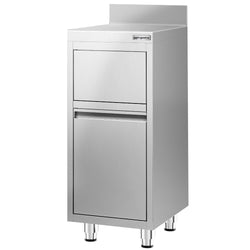 Kosz na śmieci - 400x600mm - z klapą uchylną - z rantem - stal nierdzewna