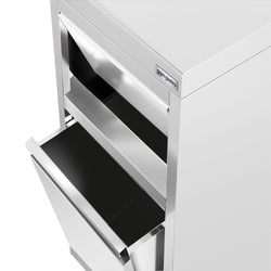 Kosz na śmieci - 400x600mm - z klapą uchylną - z rantem - stal nierdzewna