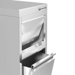 Kosz na śmieci - 400x600mm - z klapą uchylną - z rantem - stal nierdzewna