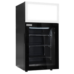 Minibar z zamrażarką - 460 mm - z 1 szklanymi drzwiami & wyświetlaczem reklamowym