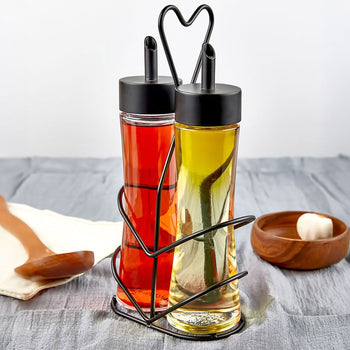 (12 sztuk) Zestaw do przypraw - 2 części - na stojaku - ocet i olej - Prime Gastro