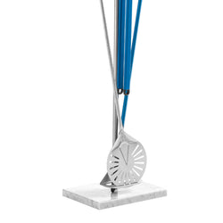 Stojak na akcesoria do pizzy - stal nierdzewna - 350x250x1750mm - 8.6kg - na 2 łopaty, 1 małą łopatę i 1 szczotkę