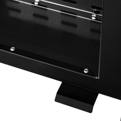 Mini piec wędzarniczy – manualny – z 2 półkami i szklanymi drzwiczkami – czarny