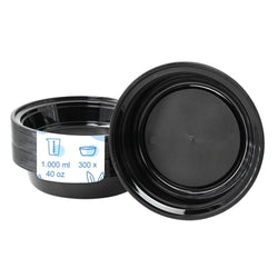 (300 Stück) Mehrwegschale - Polypropylen - 1000ml - rund - Schwarz