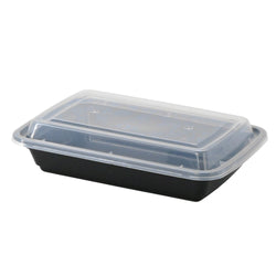 (300 Stück) Mehrwegschale - Polypropylen - 450ml - rechteckig - Schwarz