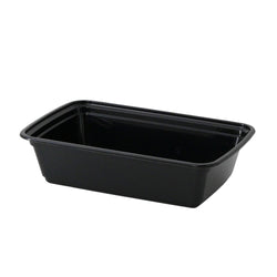(300 Stück) Mehrwegschale - Polypropylen - 700ml - rechteckig - Schwarz