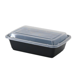 (300 Stück) Mehrwegschale - Polypropylen - 700ml - rechteckig - Schwarz