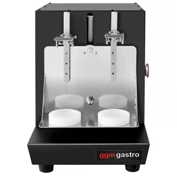 Elektryczny shaker do mleka i koktajli – podwójny – 40 W – 240 obr./min – czarny - Prime Gastro