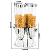 Commercial Cereal Dispenser - quadruple - rotating - Ø120mm - Rotary Dispense - Stainless Steel Stand