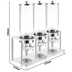 Dozownik do płatków śniadaniowych – 3 plastikowe pojemniki – 3 x 3,7 litra – srebrny