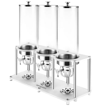 Dozownik do płatków śniadaniowych – 3 plastikowe pojemniki – 3 x 3,7 litra – srebrny - Prime Gastro