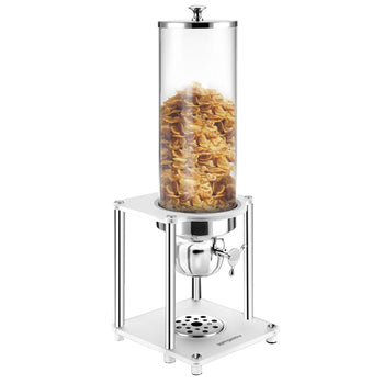 Dozownik do płatków śniadaniowych - pojemnik plastikowy - 3,7 litra - srebrny - Prime Gastro