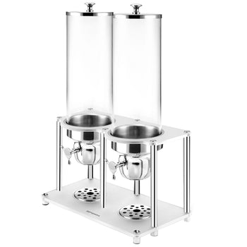 Dozownik do płatków śniadaniowych – 2 plastikowe pojemniki – 2 x 3,7 litra – srebrny - Prime Gastro