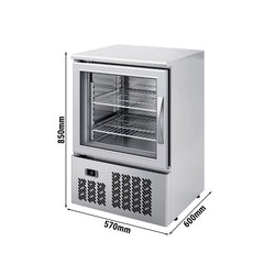 Mini zamrażarka ze stali nierdzewnej PREMIUM PLUS - 95 litrów - z 1 szklanymi drzwiami