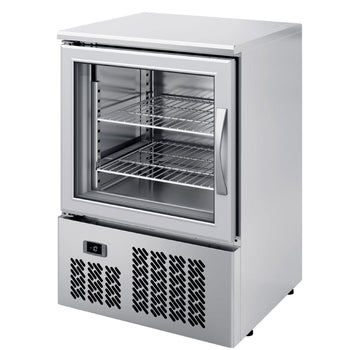 Mini zamrażarka ze stali nierdzewnej PREMIUM PLUS - 95 litrów - z 1 szklanymi drzwiami - Prime Gastro