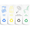 Recycling station - 2-Stream - 2 compartments of 25L each - 50L - 720(H)x500(W)x250(D)mm - with wheels (4, 2 lockable), inner buckets, colour-coded labels - Stainless steel