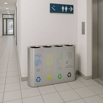 System segregacji odpadów - 4 komory po 35 litrów każda - Stal nierdzewna - Prime Gastro