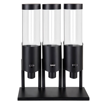 Dozownik płatków kukurydzianych - potrójny - Ø 120 mm - czarny - dozownik dźwigniowy - Prime Gastro