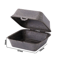 (60 sztuk) Pudełko na burgery wielokrotnego użytku – 160 x 150 x 85 mm – szare
