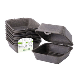 (60 sztuk) Pudełko na burgery wielokrotnego użytku – 160 x 150 x 85 mm – szare