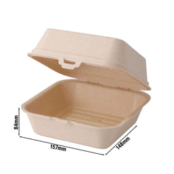 (60 sztuk) Pudełko na burgery wielokrotnego użytku – 160 x 150 x 85 mm – kremowo - białe