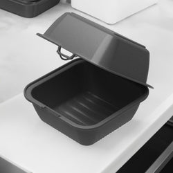 (12 sztuk) Pudełko na burgery wielokrotnego użytku – z zamknięciem na zatrzask – szare
