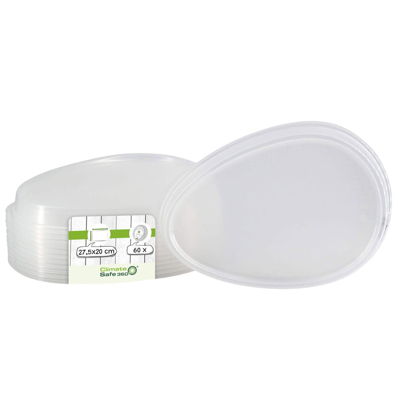 (60 sztuk) Przykrywka wielokrotnego użytku – przezroczysta – odpowiednia do pojemników wielokrotnego użytku o wymiarach 275 x 200 mm
