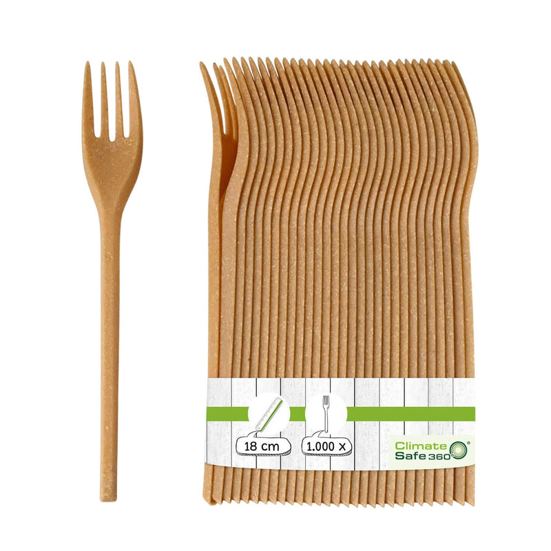(1000 sztuk) Widelec wielokrotnego użytku – 180 mm – brązowy