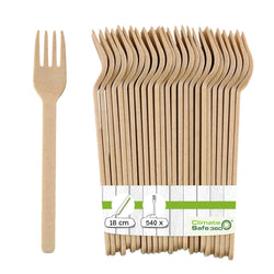 (540 sztuk) Widelec wielokrotnego użytku – 180 mm – naturalny