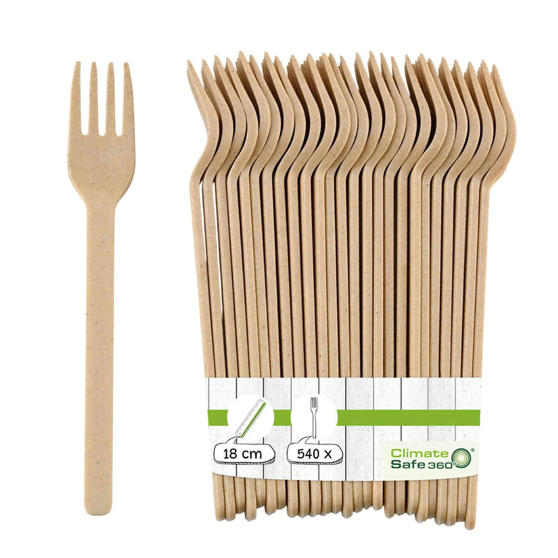 (540 sztuk) Widelec wielokrotnego użytku – 180 mm – naturalny