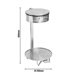 Stojak na worki na śmieci - Ø350mm - z pedałem - Ø450x840mm - stal nierdzewna
