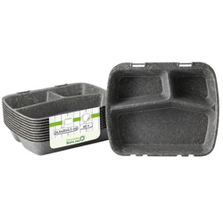 (60 sztuk) Pojemnik na posiłki wielokrotnego użytku z 3 przegrodami – 24,5 x 20 x 4,5 cm – HP4/3