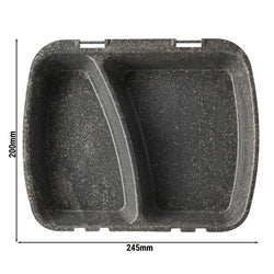 (60 sztuk) Pojemnik na posiłki wielokrotnego użytku z 2 przegrodami – 24,5 x 20 x 4,5 cm – HP4/2