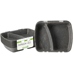 (60 sztuk) Pojemnik na posiłki wielokrotnego użytku z 2 przegrodami – 24,5 x 20 x 4,5 cm – HP4/2