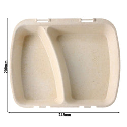 (60 sztuk) Pojemnik na posiłki wielokrotnego użytku z 2 przegrodami – 24,5 x 20 x 4,5 cm – HP4/2