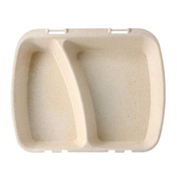 (60 sztuk) Pojemnik na posiłki wielokrotnego użytku z 2 przegrodami – 24,5 x 20 x 4,5 cm – HP4/2