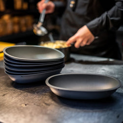 (12 sztuk) Miski wielokrotnego użytku – 500 ml – owalne – szare