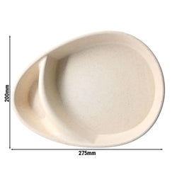 (60 sztuk) Talerz na dania wielokrotnego użytku z 2 przegrodami – 27,5 x 20 x 3,5 cm – w kształcie kropli
