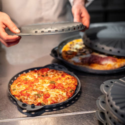 (6 sztuk) Wielokrotnego użytku pudełko na pizzę – na pizzę o średnicy 22 cm – szare