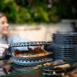 (6 sztuk) Wielokrotnego użytku pudełko na pizzę – na pizzę o średnicy 22 cm – szare